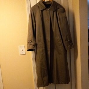 London Fog Classic Beige Lined Trench Coat with Hood